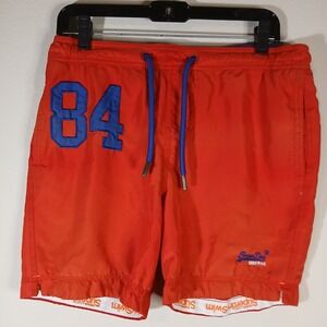 Superdry Swim Short Mens Small Red‎ Trunks Lined Beach Sport Pool Holiday SA7